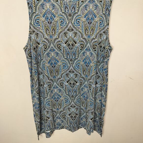 J Jill Wearever Collection Tunic Tank Top Floral Paisley - Picture 3 of 11